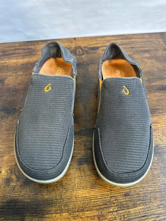 OluKai Other - OluKai Nohea Mesh Mens 8 Dark Shadow Grey Slip On Shoes Drop-In Heel 10188-4H4H